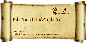 Ménesi Lóránt névjegykártya